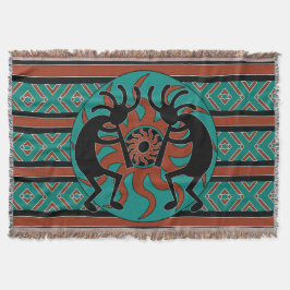 Manta Turquoise Kokopelli Tribal Sudoeste Design