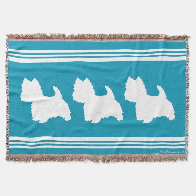 Manta Turquoise Westies (Frente)