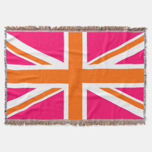 Manta Union Jack alaranjado e branco cor-de-rosa