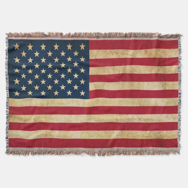 Manta Vintage Patriotic American Flag (Frente)