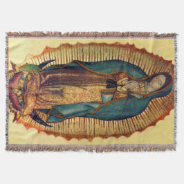 Manta Virgem Mary Guadalupe Cheio Tilma Throw Blanket