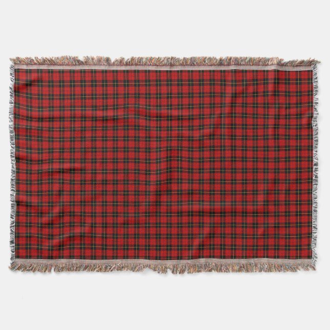 Manta Wallace Clan Red e Black Scottish Tartan (Frente)