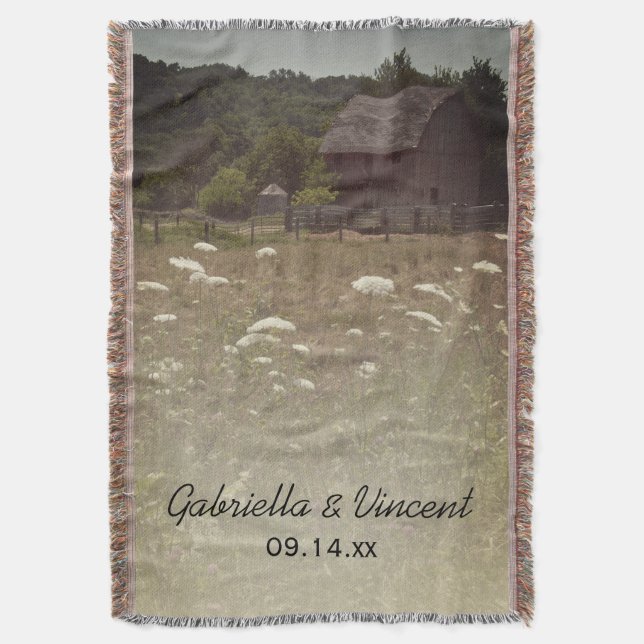 Manta Weathered Barn Country Weding Keepsael (Frente Vertical)