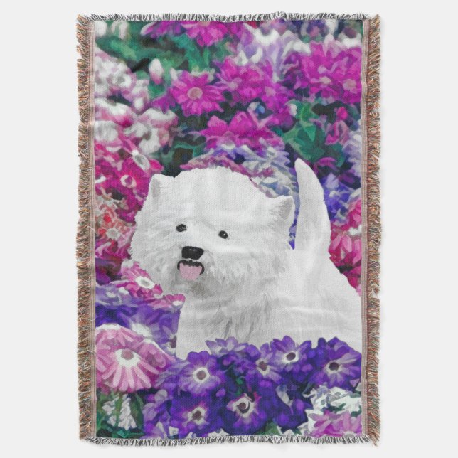 Manta West Highland White Terrier Pintando Arte Canina (Frente Vertical)