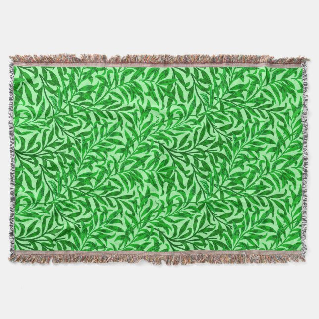 Manta William Morris Willow Bough, Emerald Green (Frente)