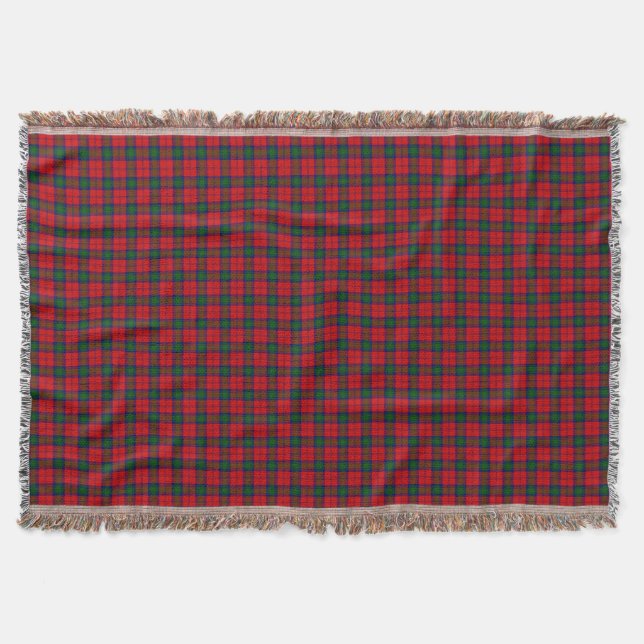 Manta Xadrez verde-vermelha Lindsay tartan (Frente)