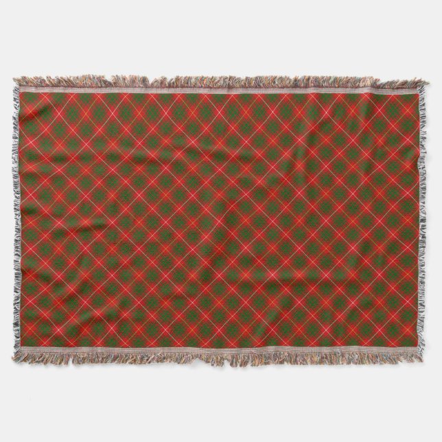 Manta Xadrez vermelho e verde tartan Bruce (Frente)
