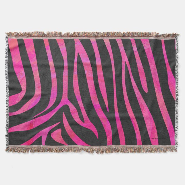 Manta Zebra Black e Hot Pink Impressão (Frente)