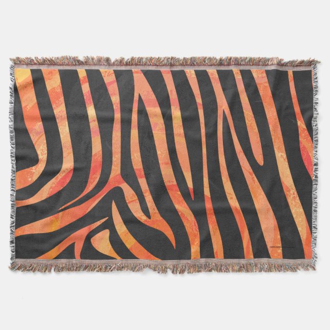 Manta Zebra Black e Orange Impressão (Frente)