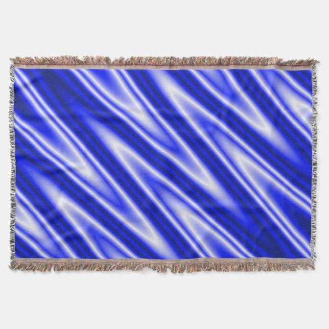 Manta ZigZag Engraçado Onda azul branco + sua ideia (Frente)