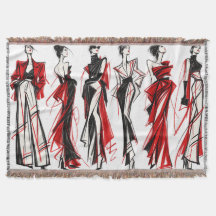 Mantas de lançamento de esboços de moda Couture Pr
