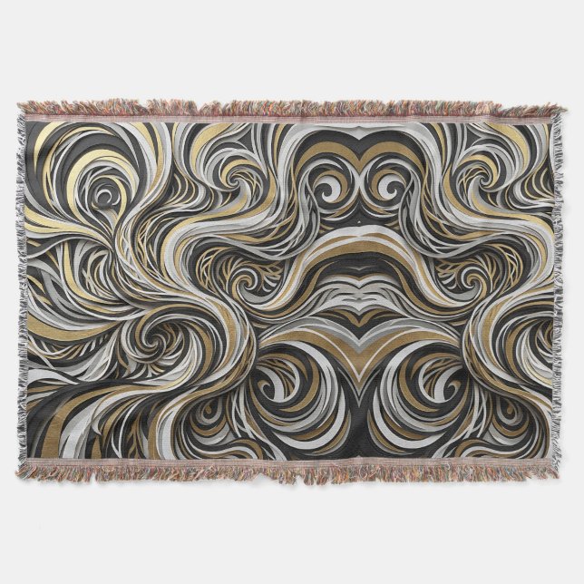 Mantas de Ouro com Redemoinho de Fumaça Abstrata (Frente)