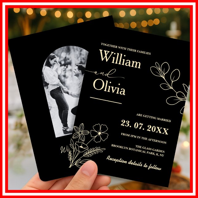 Manteiga Amarelo Convite para Casamento de Flor Se (Criador carregado)