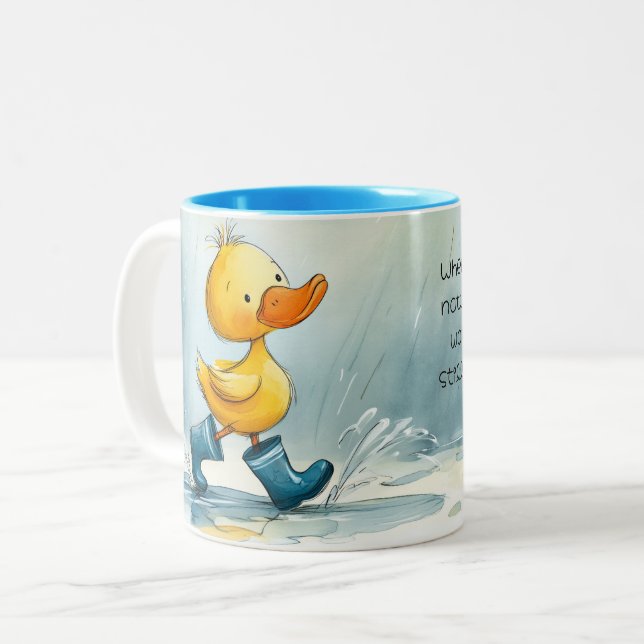 Mantendo a caneca de dois tons seca na cama (Frente Esquerda)