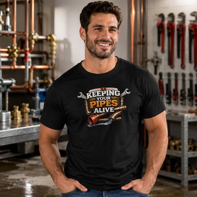 Mantendo Seus Canos Vivos Camiseta de Bombeiro Eng (Criador carregado)