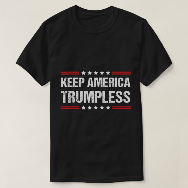 Mantenha a América numa Camiseta Sem Trumpless (Frente do Design)