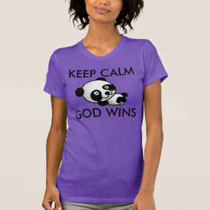 Mantenha a calma DEUS ganha, camisetas Panda