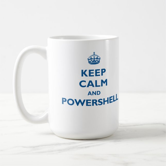 Mantenha a calma e a caneca de PowerShell (Esquerda)