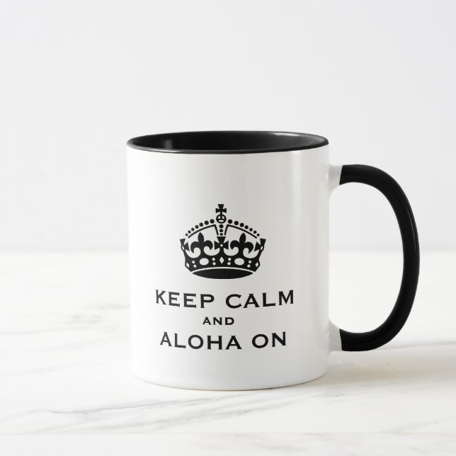 Mantenha a calma e Aloha na caneca (Direita)