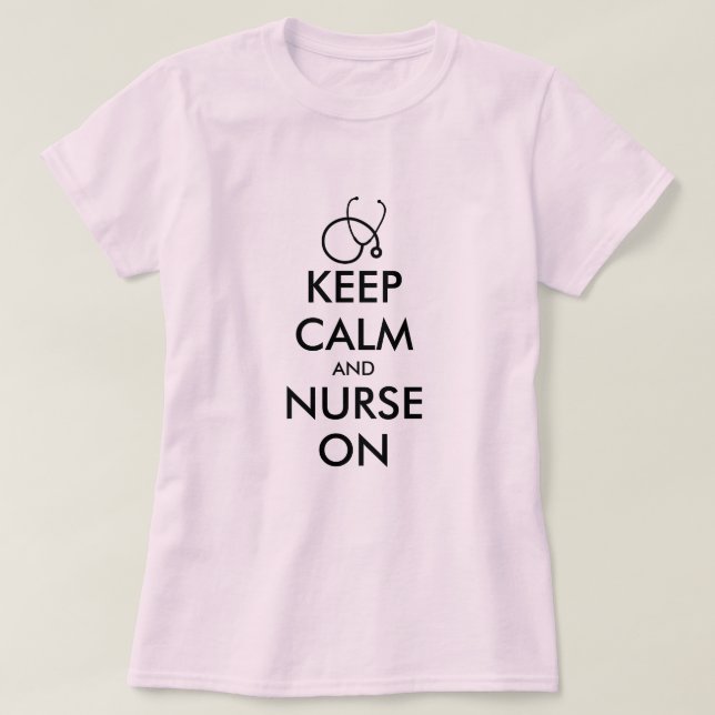 Mantenha a calma e continue a cuidar camiseta para (Frente do Design)