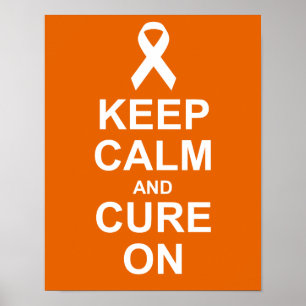 Mantenha a calma e cure-a no poster do cancer da