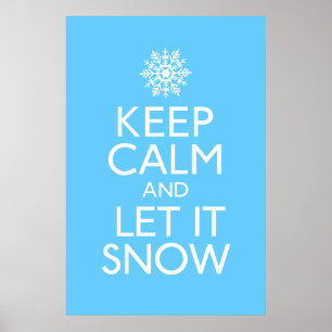 Mantenha a calma e deixe-a nevar poster