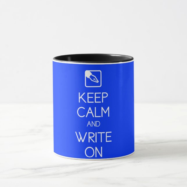 Mantenha a calma e escreva-a na caneca (Centro)
