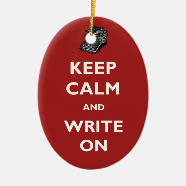Mantenha a calma e escreva-a no ornamento da (Frente)