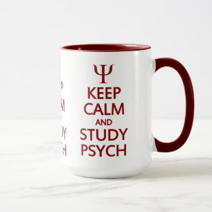 Mantenha a calma e estude a caneca Psych - escolha