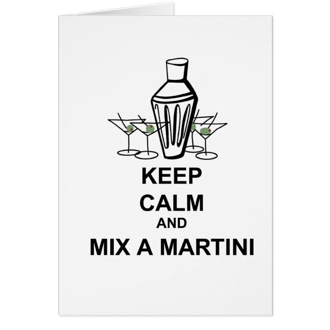 Mantenha a calma e misture um Martini - cartão (Frente)