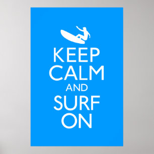 Mantenha a calma e o Surf no Poster