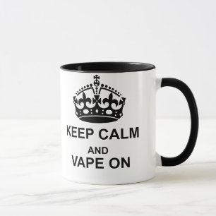 Mantenha a calma e o Vape na caneca preta