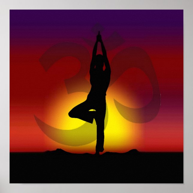 mantenha a calma e o yoga na poster (Frente)