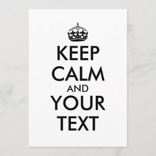 Mantenha a calma e os seus convites do texto