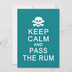 Mantenha a calma e passe o cartão Rum, personalize
