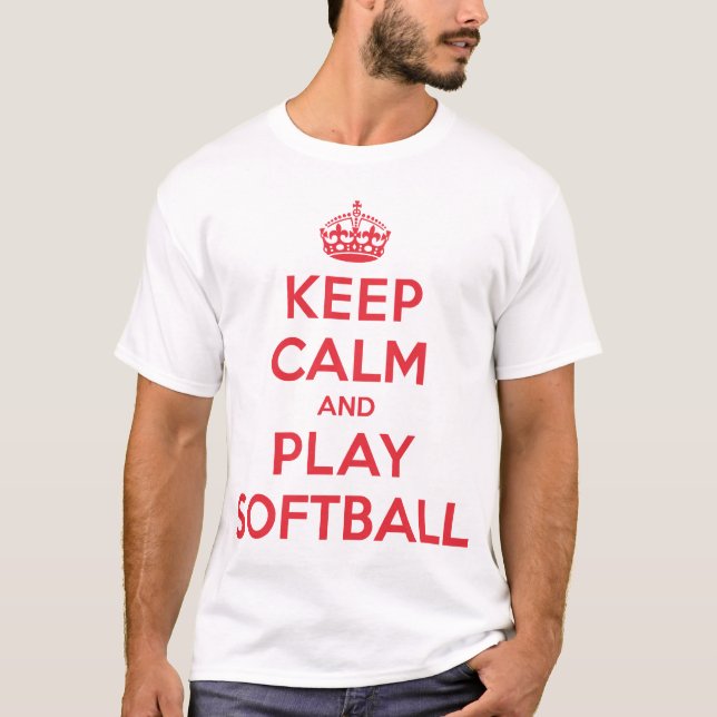 Mantenha a camisa calma do softball do jogo (Frente)
