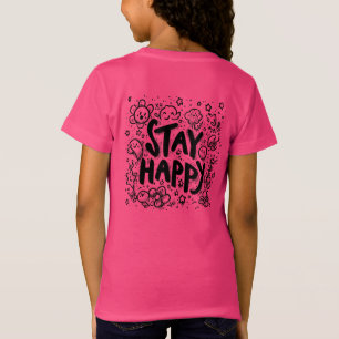 Mantenha a camiseta do gráfico de porta feliz - Q