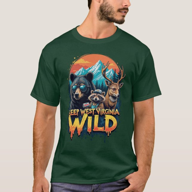Mantenha a camiseta Wild West Virginia (Frente)