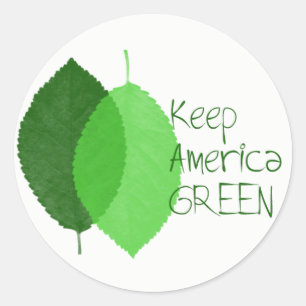 Mantenha a etiqueta redonda verde de América