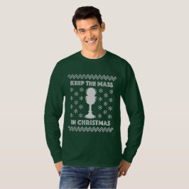 Mantenha a missa na camisa dos homens de Natal