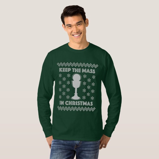 Mantenha a missa na camisa dos homens de Natal (Frente Completa)