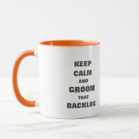 Mantenha calma a caneca de apoio do noivo para um