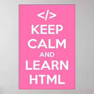 Mantenha calma e aprenda Poster HTML