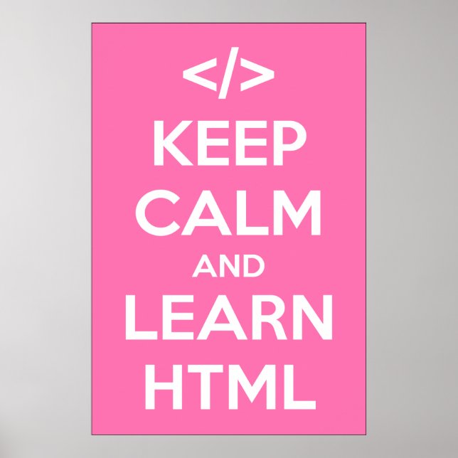 Mantenha calma e aprenda Poster HTML (Frente)
