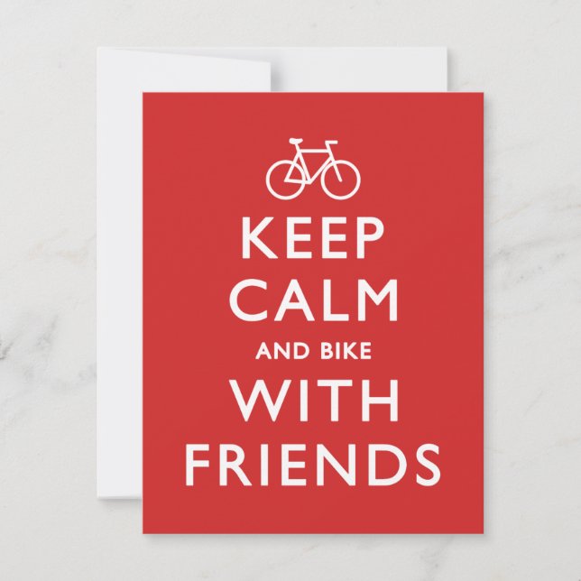Mantenha calma e bicicleta com amigos (Frente)