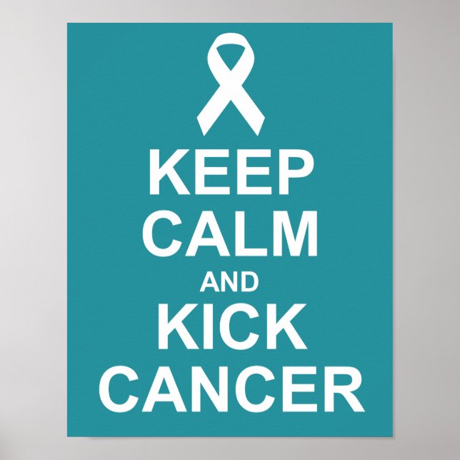 Mantenha calma e chute Poster Cancer (Frente)