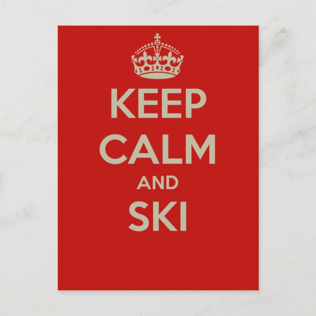Mantenha calma e esqui - Cartões postais (Frente)