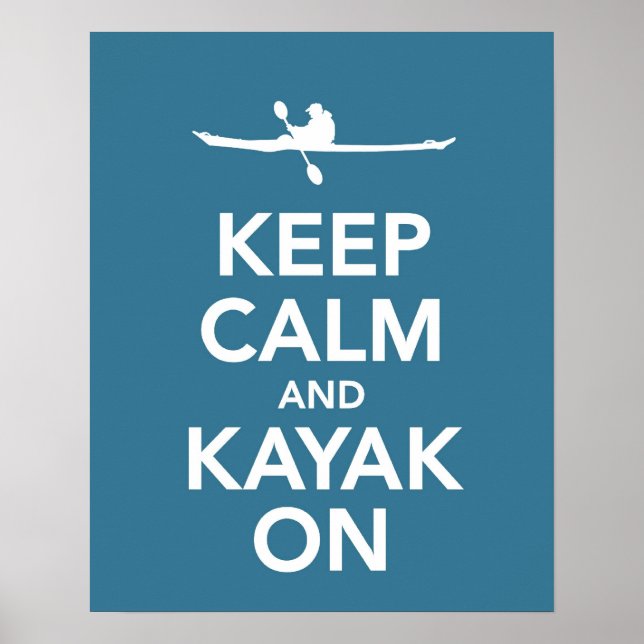 Mantenha calma e Kayak no impressão ou poster a az (Frente)
