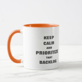 Mantenha calma, priorize a caneca do backlog para
