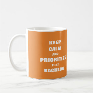 Mantenha calma, priorize a caneca do backlog para